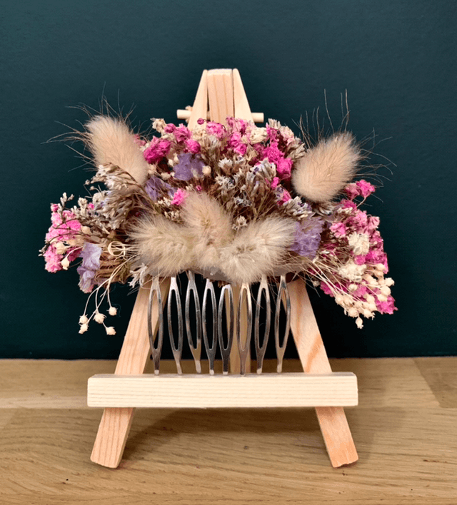 Peigne en fleurs séchées 