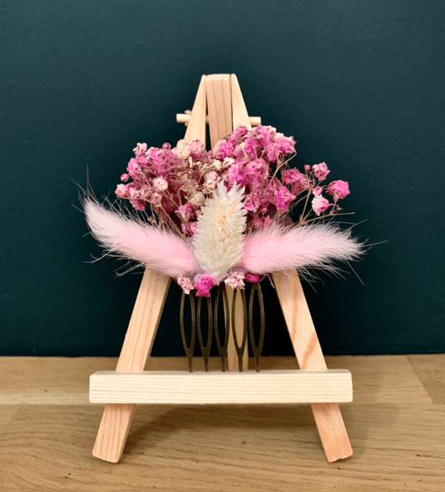 Peigne cheveux en fleurs séchées 